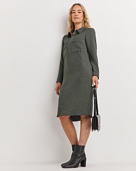 Long Sleeve Zip Collared Dress