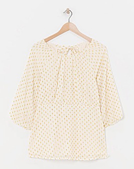 Gold Spot Lurex Exposed Back Dobby Swing Top