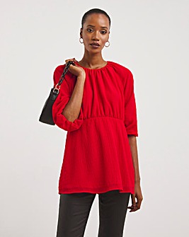 Scarlet Exposed Back Textured Swing Top