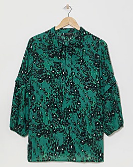 Button Front Frill Detail Top