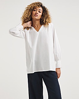 White Pull Over Cotton Shirt