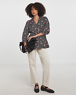 Multi Floral Button Front Shirt