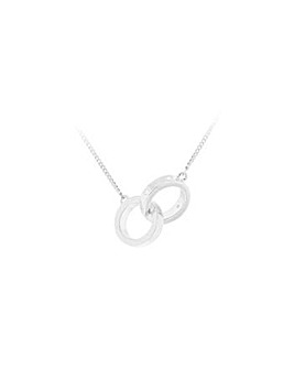 Sterling Silver CZ Linked-Rings Necklace