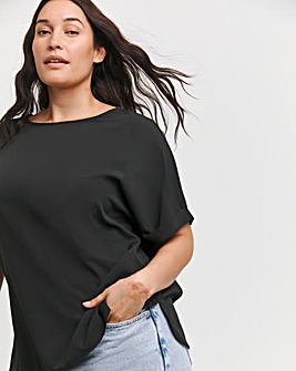 Black Shorter Length Boxy Top