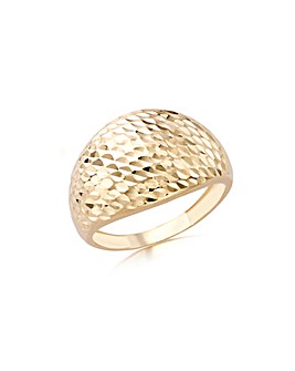 9ct Gold Diamond Cut Dome Ring