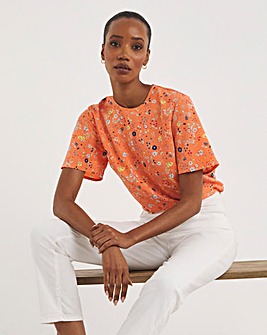 Multi Floral Short Sleeve Woven Top