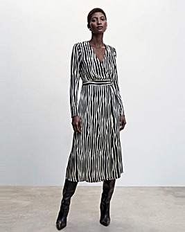 Mango Nina Striped Midi Dress