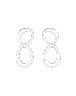 Simply Silver Sterling Silver 925 Polished Oval Link Drop Earrings