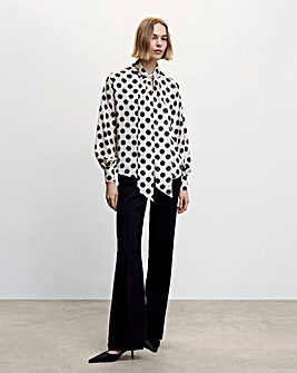 Mango Sonia Bow Polka-Dot Blouse