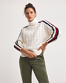 Tommy Hilfiger Global Stripe Cable Knit Jumper