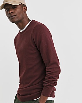 Burgundy Cotton Crew Neck Jumper