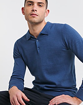 Blue Long Sleeve Polo