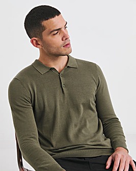 Khaki Long Sleeve Polo