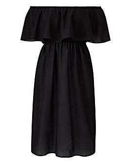 Value Black Cotton Bardot Beach Dress