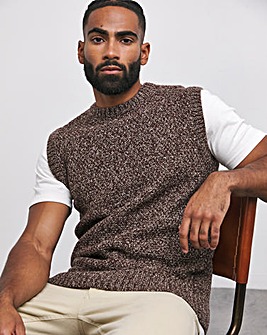 Brown Twisted Yarn Vest