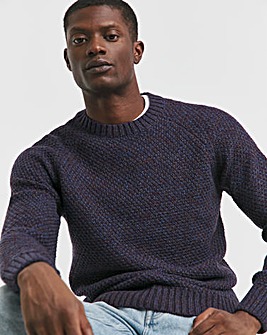 Purple Twist Wool Blend Crew Neck Jumper