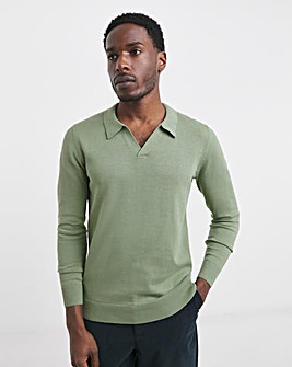 Green Trophy Neck Polo