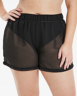 Black Georgette Beach Shorts