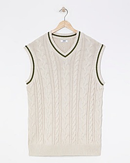 Stone Cable Knitted Sweater Vest