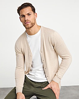 Stone Cotton Knitted Button Up Cardigan