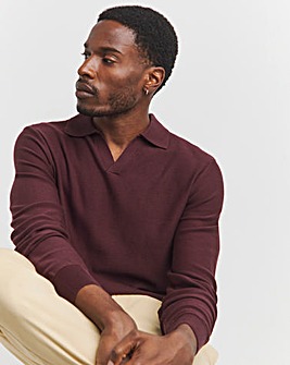 Burgundy Texture Revere Polo