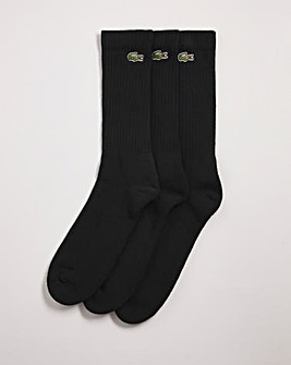 Lacoste 3 Pack Black Classic Sport Socks