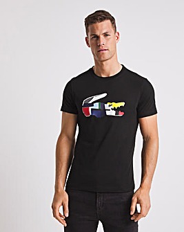 Lacoste Short Sleeve Black Colourblock Croc T-Shirt