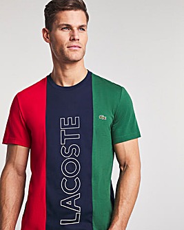 Lacoste Short Sleeve Navy Colourblock T-Shirt