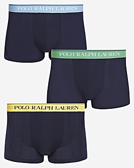 Polo Ralph Lauren Navy 3 Pack Contrast Waistband Trunks