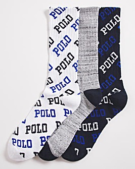 Polo Ralph Lauren Multi 3 Pack Logo Sport Socks
