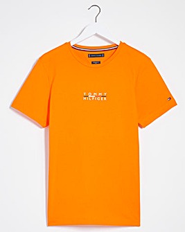 Tommy Hilfiger Orange Short Sleeve Square Logo T-Shirt