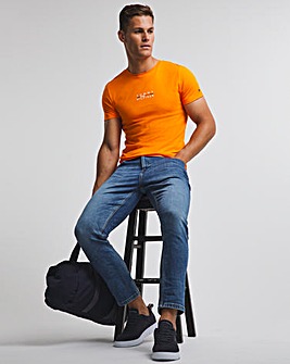 Tommy Hilfiger Orange Short Sleeve Square Logo T-Shirt