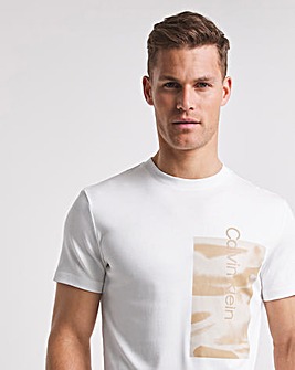 Calvin Klein White Short Sleeve Camo Box Logo T-Shirt