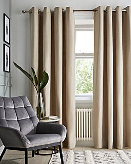 Faux Suede Blackout Eyelet Curtains