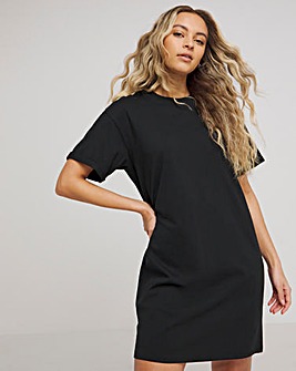 Black Cotton Jersey T-Shirt Dress