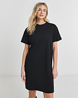 Black Cotton Jersey T-Shirt Dress