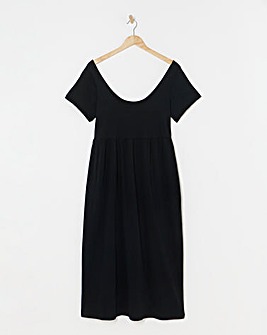 Black Cotton Jersey Midi Sundress