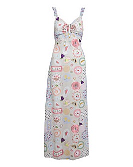 Simply Be Printed Tie Front Midi Dress