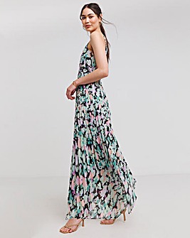 Floral Print Asymmetric Hem Maxi Dress