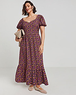 Ditsy Print Supersoft Jersey Floral Maxi Dress