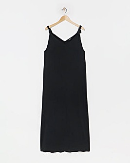 Simply Be Charcoal Grey Premium Jersey Knot Detail Maxi Dress