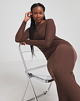 Chocolate Mesh Maxi Dress