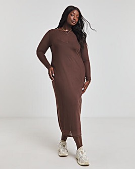 Chocolate Mesh Maxi Dress