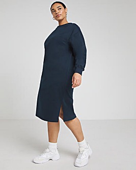 Navy Midi Sweatshirt Dress