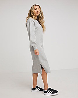 Grey Marl Midi Sweatshirt Dress