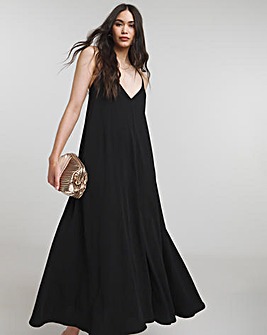 Black Trapeze Maxi Dress