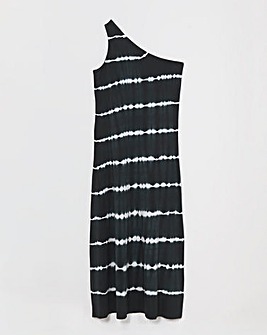 Simply Be Tie Dye Cotton Jersey One Shoulder Maxi Dress