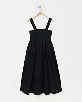 Simply Be Black Poplin Sundress with Pockets