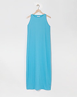 Simply Be Blue Textured Jersey Racer Maxi Dress