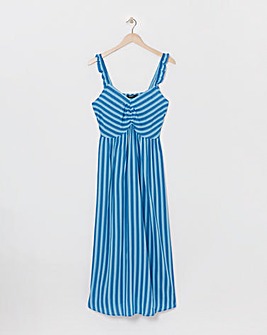 Simply Be Stripe Print Frill Strap Midi Dress